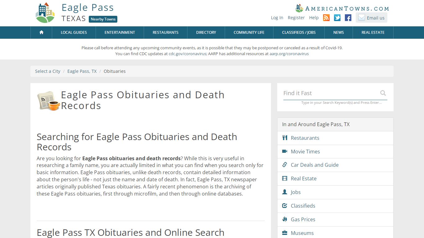 Obituaries Eagle Pass TX - Eagle Pass Death Records